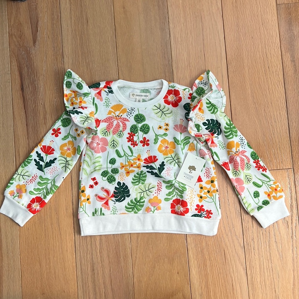 NWT - Tucker and Tate long Sleeve Egret Botanical top - 2